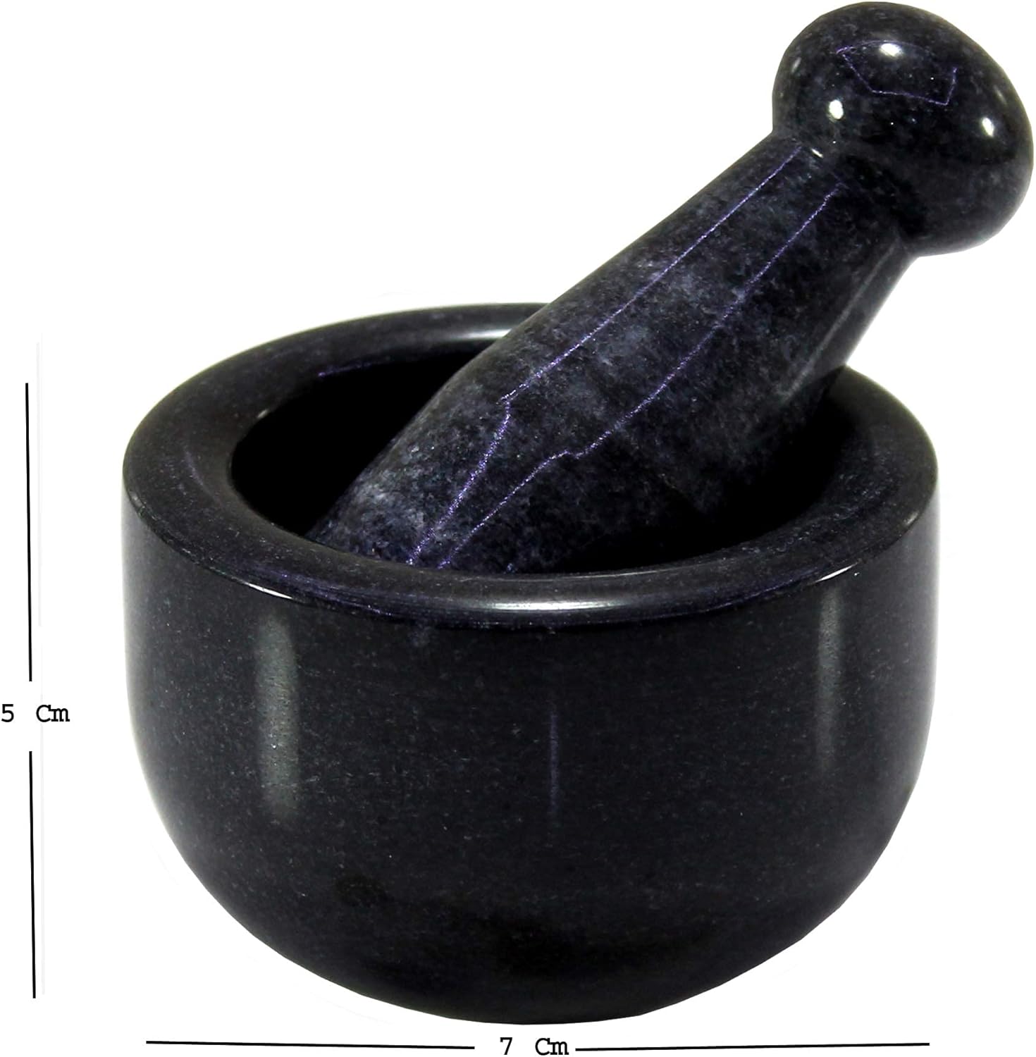 3 Black Natural Stone Mortar and Pestle Set as Spice, Medicine Grinder Masher - kharad, Khallad, Okhli and Musal